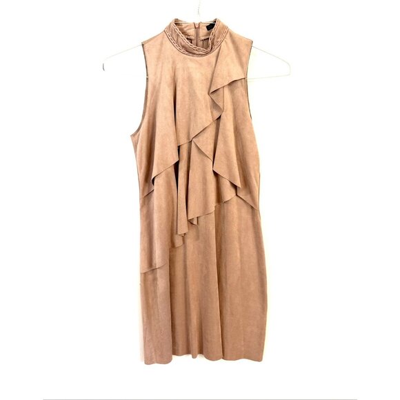 Zara Blush Pink Layered Suede Like Sleeveless Dress Size XS - Picture 1 of 3